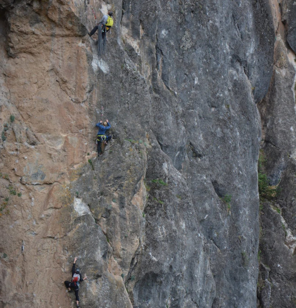 Multipitch climbing in Los Cahorros